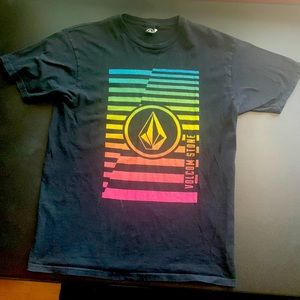 Volcom Black Rainbow Scheme T-Shirt